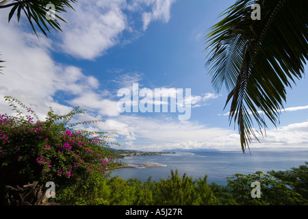 Affacciato su Tahiti Papeete Polinesia francese Isole della Società Sud Pacifico Foto Stock