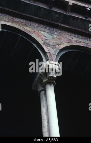 Dettaglio di gargoyle in cortile a St Stephens chiesa Bologna Italia Foto Stock