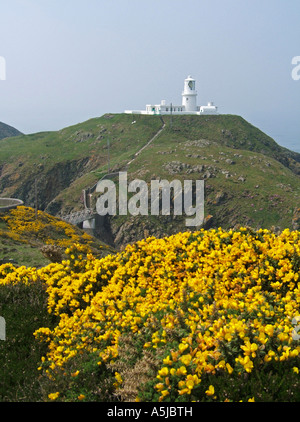 Strumble Head Lighthouse, vicino a Fishguard, Nord Pembrokeshire, Wales, Regno Unito Foto Stock