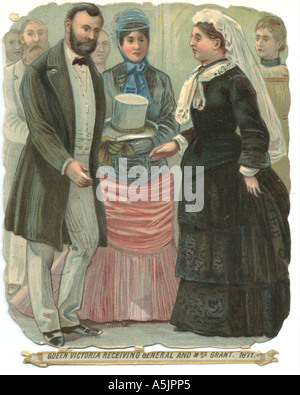 Die tagliare i rottami che mostra la regina Victoria la ricezione generale e la signora Grant, 1877. Foto Stock
