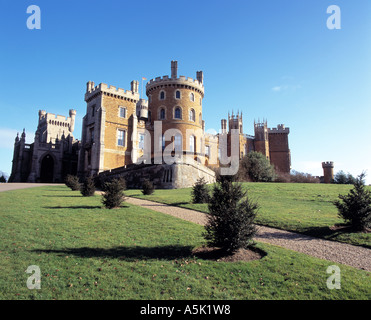 Vista laterale di Belvoir Castle Grantham Leicestershire Foto Stock