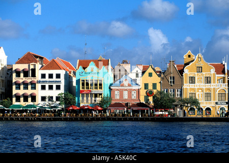 Curacao Willemstad Harbour Porto scenic Punda lato simbolo nazionale immagine iconica Foto Stock