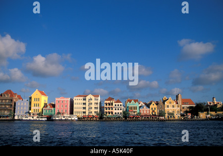 Curacao Willemstad harbour scenic Punda lato simbolo nazionale immagine iconica Foto Stock