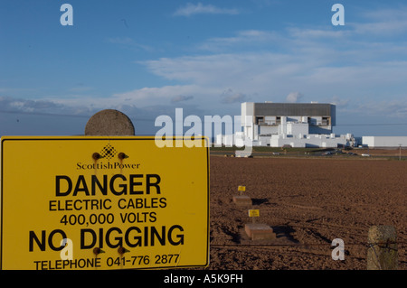 Nessun segno di scavo vicino alla centrale nucleare di Torness, East Lothian, Scozia Foto Stock