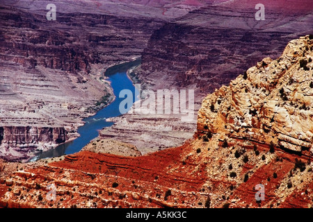 Il fiume Colorado avvolgimento attraverso il Parco Nazionale del Grand Canyon 1997 Foto Stock