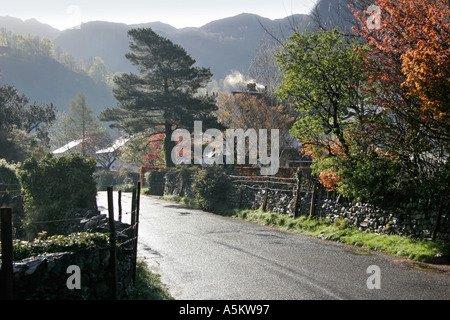 Grange di Borrowdale Valley nel Lake District Cumbria Inghilterra England Foto Stock