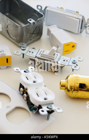 Close up dei componenti elettrici Foto Stock