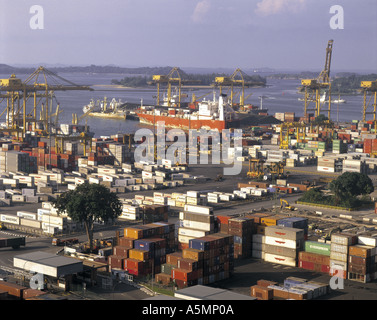 Tanjong Pagar Container Terminal Singapore Foto Stock