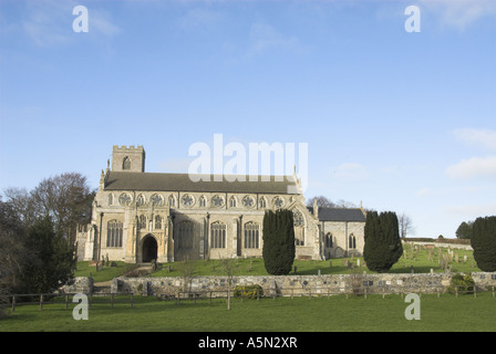 Chiesa di St Margaret Cley accanto al mare, a nord di Norfolk, Inghilterra Foto Stock