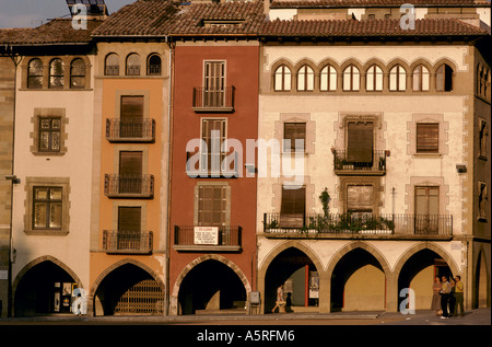 La piazza centrale della città di Vic. COSTA BRAVA Catalogna, Spagna Foto Stock