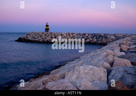 La Carihuela pier, Torremolinos, Andalusia, Spagna Foto Stock