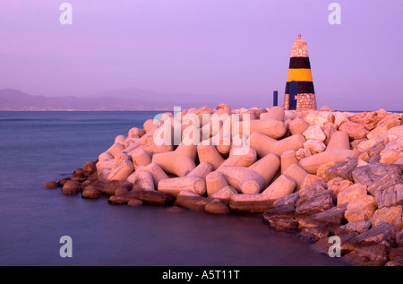 La Carihuela pier, Torremolinos, Andalusia, Spagna Foto Stock