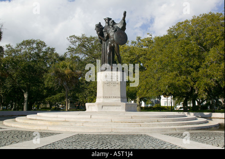 Punto di bianco i Giardini La batteria di Charleston, Carolina del Sud Foto Stock