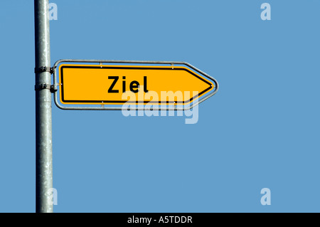 Segno ziel, la parola tedesca per target Foto Stock