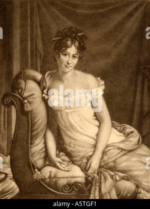 Madame Récamier, Jeanne Francesca Julie Adelaide Bernard, Mme Récamier, alias Juliette 1777 - 1849. Celebrata bellezza francese Foto Stock