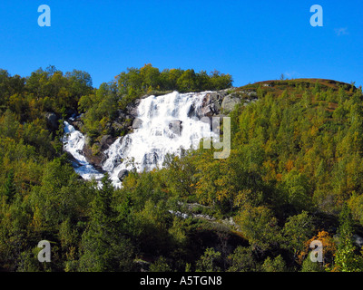 Cascata sul slettefjell Norvegia Foto Stock