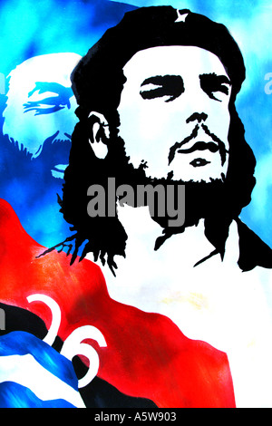 Che Guevara cuba ernesto eroe Heroic grafica murale pittura XXVI Luglio cuba kuba cubano america latina comunista marxista Foto Stock