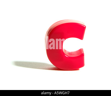 Un rosso lettera C frigo magnete Foto Stock
