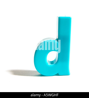 Una lettera blu d frigo magnete Foto Stock