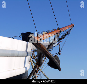 Danimarca Jutland spirito di prua su un vecchio scooner Foto Stock