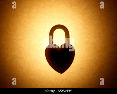 Cuore silhouette di bloccaggio Foto Stock
