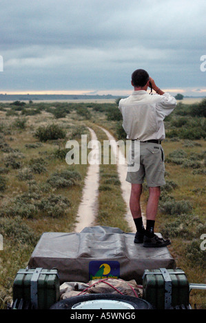 4x4 safari nella Riserva Khutse Kalahari Botswana Foto Stock