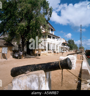 Lungomare di Lamu Town, isola di Lamu, costa Nord, Kenya, Africa orientale Foto Stock