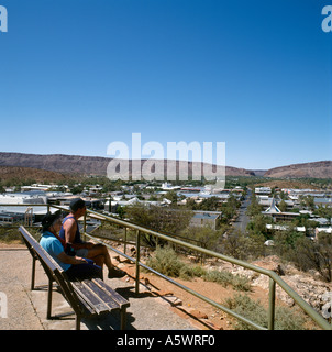 Vista sulla città da Anzac Hill, Alice Springs, Territorio del Nord, l'Australia Foto Stock