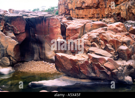 Erosione di acqua nella Katherine Gorge Nitmiluk National Park di Territorio del Nord Australia Foto Stock