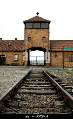 Il campo di concentramento nazista di Auschwitz-Birkenau vicino a Cracovia in Polonia Foto Stock