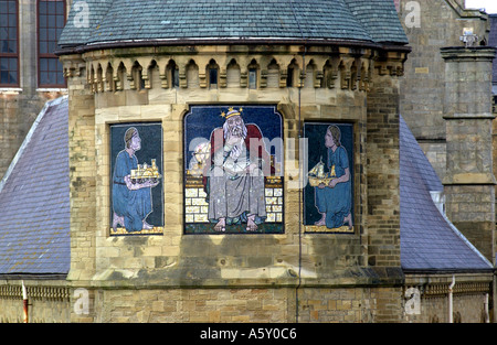 Vista generale di Aberystwyth Università del Galles Ceredigion REGNO UNITO il vecchio collegio sul lungomare Foto Stock