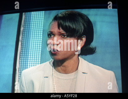 TV colpo di Medico Condoleezza Rice Consulente per la sicurezza nazionale del Presidente George W Bush Foto Stock