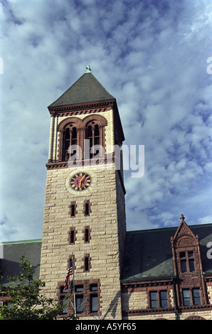 Il campanile a City Hall di Cambridge Massachusetts Foto Stock