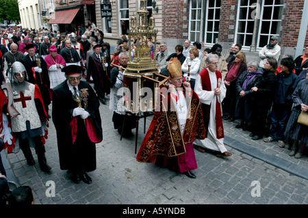 Bruges, Brugge Fiandre in Belgio. Processione del Santo sangue. Foto Stock