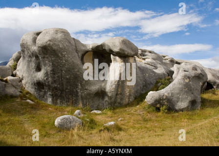 Calcare insolite formazioni rocciose in Nuova Zelanda " Castle Hill' rocce Foto Stock