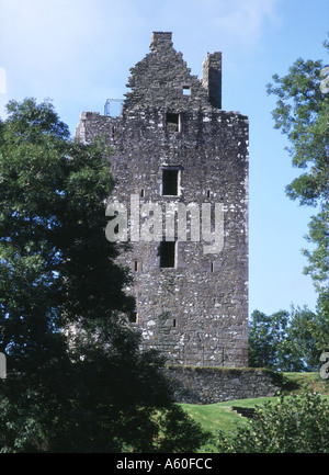 Dh Cardoness Castle Gatehouse of Fleet Dumfries Scozia storico castello in rovina la torre Foto Stock