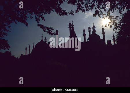 Royal Pavillon, in back-light, Regno Unito, Inghilterra, East Sussex, Brighton Foto Stock