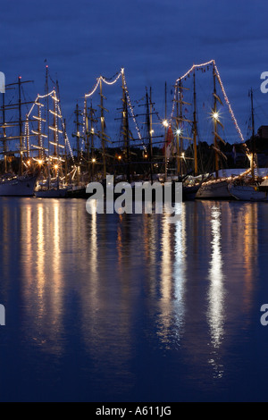 Tall Ships di notte, Newcastle upon Tyne Foto Stock