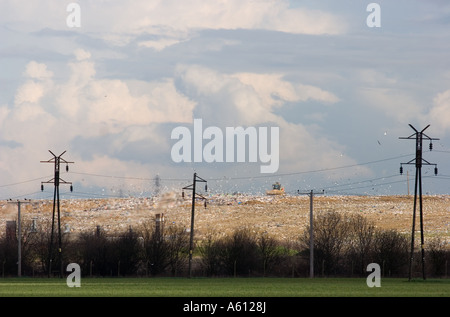 Discariche per lo smaltimento di rifiuti sito nelle vicinanze di Mucking in Essex Foto Stock