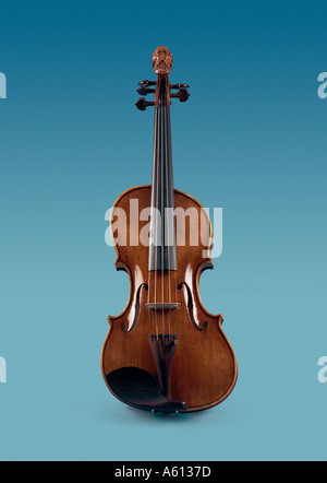 Il violino è ripresa nel lato anteriore Modello unico con cinque stringhe e forma asimmetrica fatto a mano Foto Stock