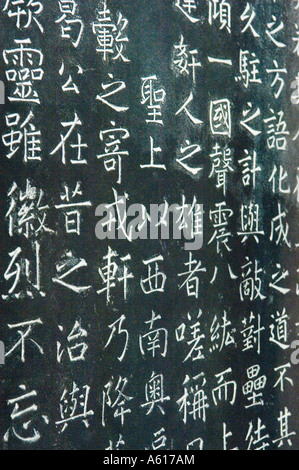 Wu Hou Santuario, Chengdu, in Cina. Dettaglio della famosa codolo Tablet noto anche come tablet di tre eccellenze. Date da 809ANNUNCIO Foto Stock