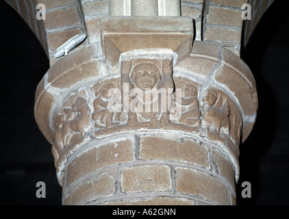 Guerande (Loire-Atlantique), St-Aubin collegiale, Pfeilerkapitell Foto Stock