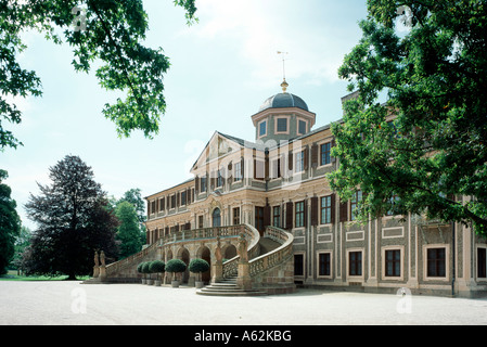 Rastatt, Schloß preferito, Gartenfassade, Blick von Nordosten mit Freitreppe Foto Stock