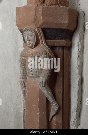 Püttlingen, Ortsteil Kölln, San Martino, Evangelische Chiesa Martinskirche, Dienst an der Chorwand, Bauer Foto Stock