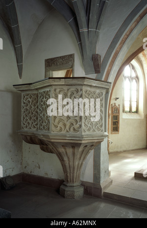 Püttlingen, Ortsteil Kölln, San Martino, Evangelische Chiesa Martinskirche, Renaissancekanzel Foto Stock