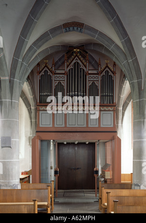 Püttlingen, Ortsteil Kölln, San Martino, Evangelische Chiesa Martinskirche, Orgel der Firma Stumm Foto Stock