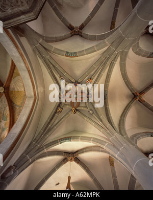 Püttlingen, Ortsteil Kölln, San Martino, Evangelische Chiesa Martinskirche, Gewölbe mit Wappensteinen Foto Stock