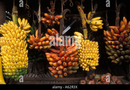 Le banane in vendita presso un negozio stradale Mto Wa Mbu village Tanzania Foto Stock