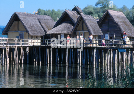 Open Air Museum a Lakeside, Unteruhldingen, Uhldingen-Muehlhofen, il lago di Costanza - Germania Foto Stock