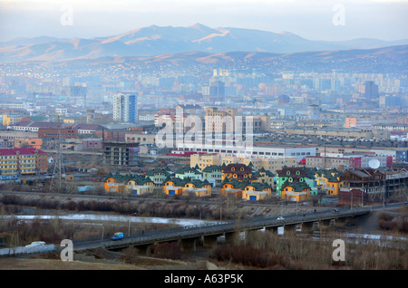 Mongolia - vista sulla capitale mongola Ulaan Bataar Foto Stock